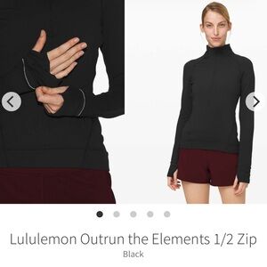 Lululemon Outrun the Elements 1/2 Zip
Black 2019 Style: W3CJUS 1/2 Zip Pullover